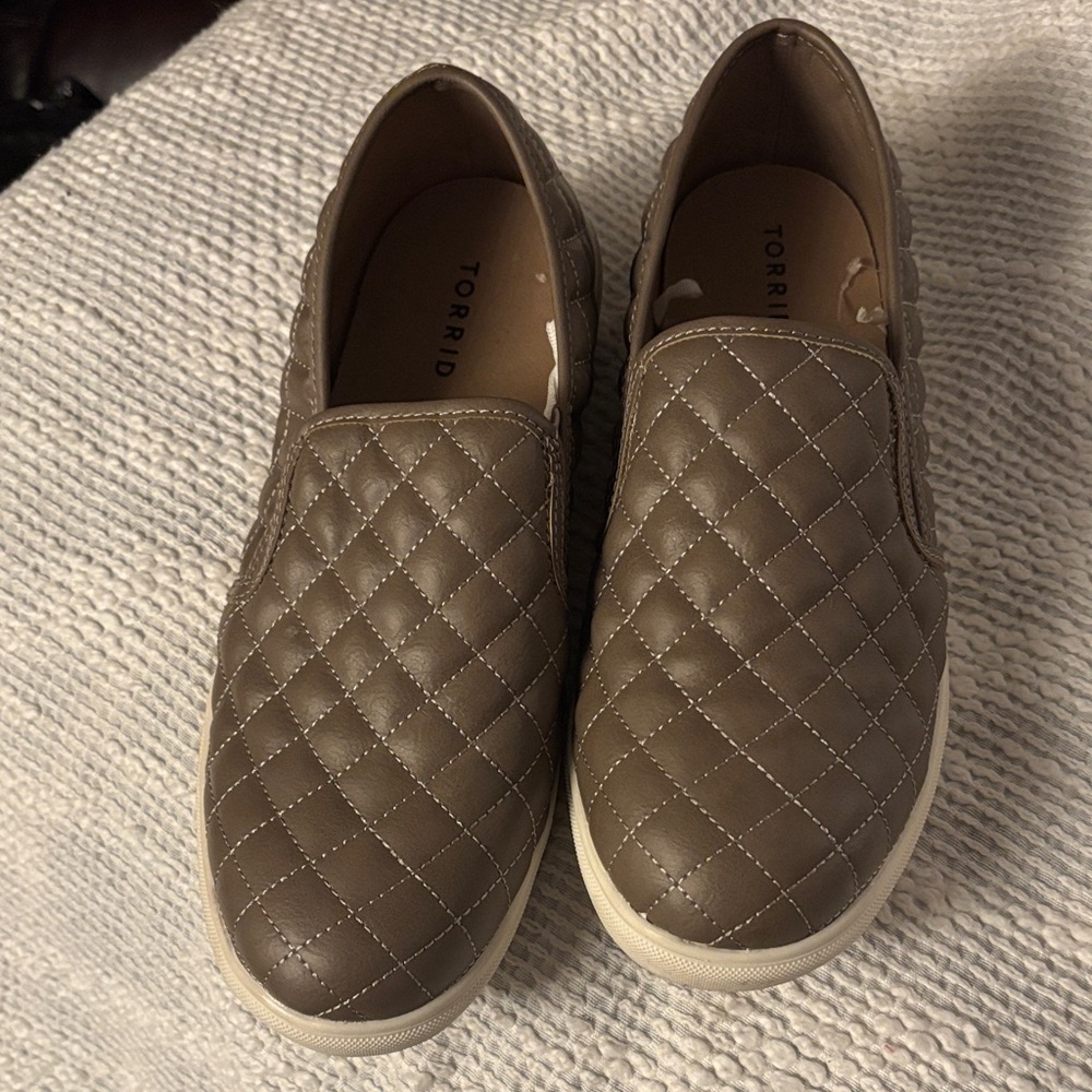 Torrid Brown Quilted Slip-On Sneakers